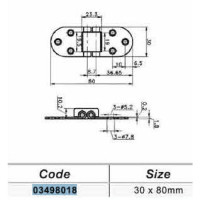 Петля 30 x 80mm 3498018 Петля 30 x 80mm 3498018