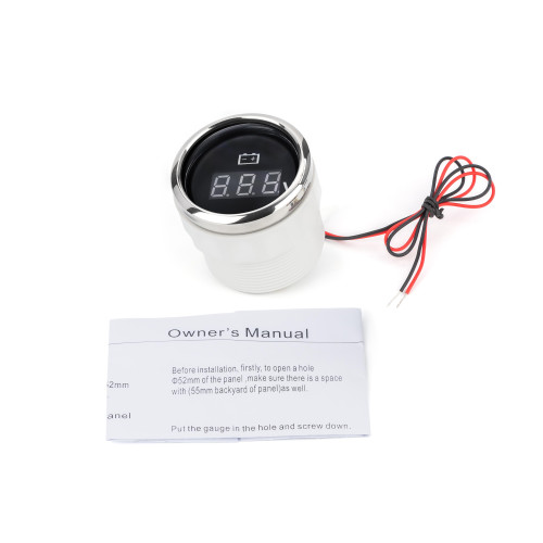 Цифровой вольтметр I GAUGE 52MM с функцией предупреждения (черный) LED дисплей 8-16В купить по оптовой цене с доставкой в магазине Ellada.com.ua