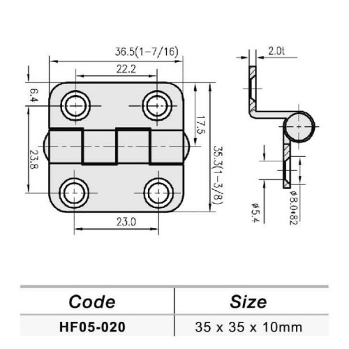 Петля Offset 35x35x10mm HF05-020 купить по оптовой цене с доставкой в магазине Ellada.com.ua