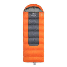 Спальный мешок с капюшоном Nature Hike F400 (200cm+30cm)*90cm, вес 2,3кг, 0-8? оранж
