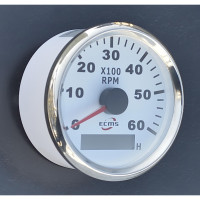 Тахометр со счетчиком моточасов ECMS (белый) 900-00011
