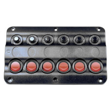 Панель на 6 переключателей Тайвань 10026-BK