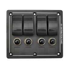 Панель на 4 переключателя автомат 86х102мм ROCKERS HF60-104B