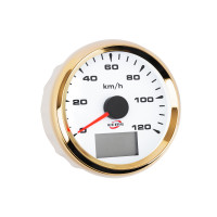 GPS спидометр ECMS HMG3-WG-120KL диаметр 85мм, рамка — золото, дисплей — белый