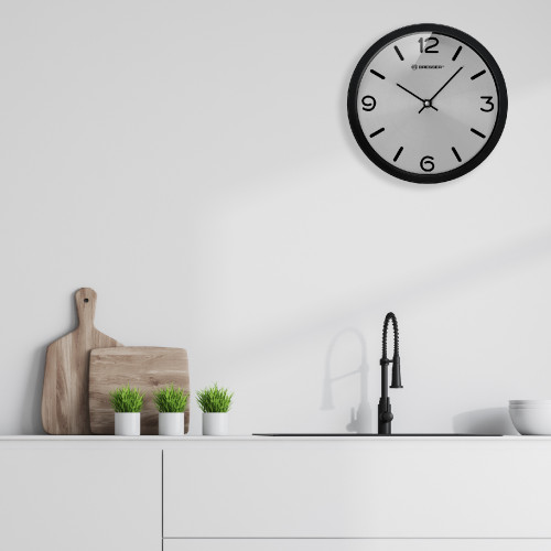 Часы настенные Bresser MyTime Silver Edition Wall Clock Black (8020316CM3000)