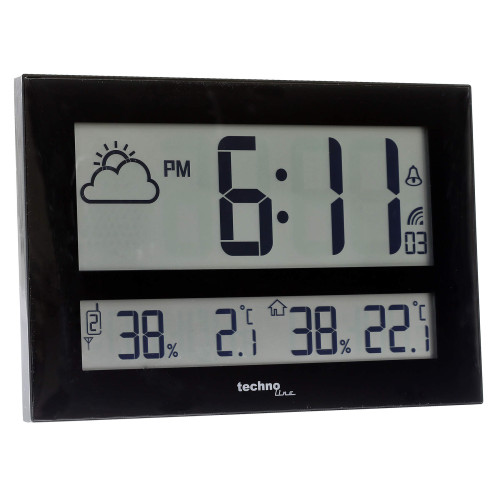 Часы настенные Technoline WS8011 Black (WS8011)