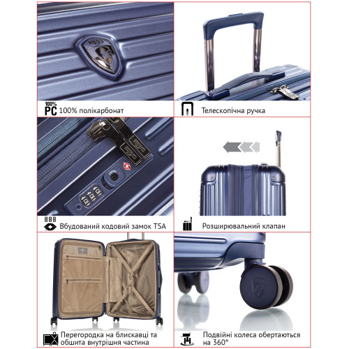 Чемодан Heys Cruze (M) Navy (10148-0028-26)