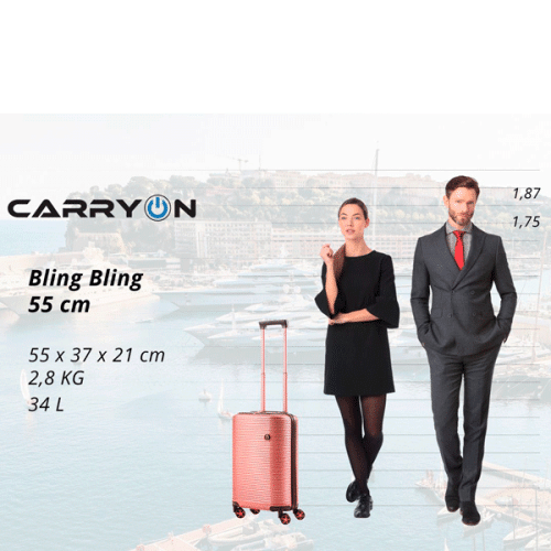 Чемодан CarryOn Bling Bling (S) Rose Gold