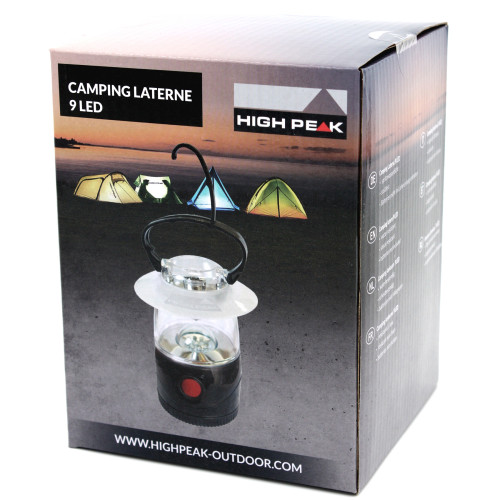 Фонарь кемпинговый High Peak Camping Lantern 9 LED Black (41485)
