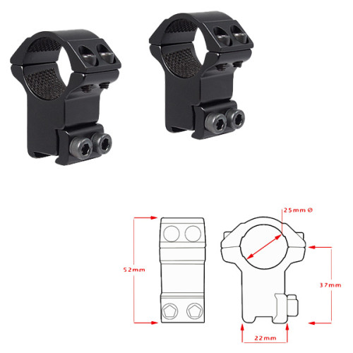 Кольца Hawke Matchmount 1"/9-11mm/High (22102)