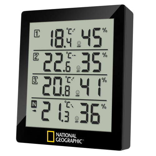Термометр-гигрометр National Geographic 4 Measurement Results Black (9070200)