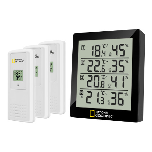 Термометр-гигрометр National Geographic 4 Measurement Results Black (9070200)