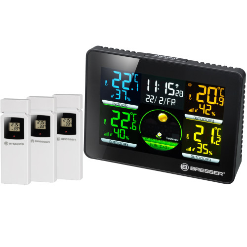 Метеостанция Bresser Quadro NLX Black с 3 датчиками (7000023)