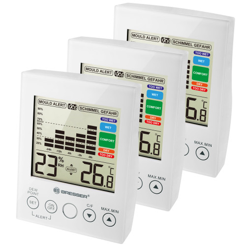 Термометр-гигрометр Bresser MA With Mould Alert White (3 шт) (7007412)
