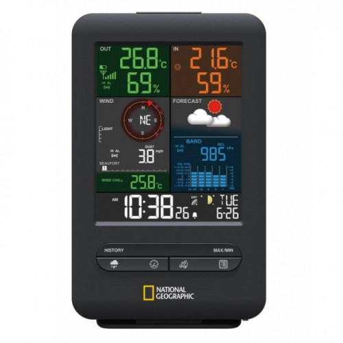 Метеостанция National Geographic Weather Center 5-in-1 256 colour Black