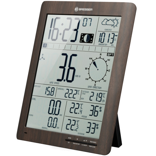 Метеостанция Bresser ClimaTemp XXL Weather Center with Display in Wooden Design Brown (7002420)