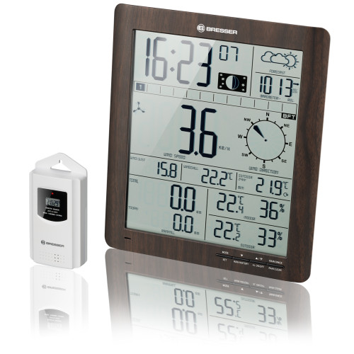 Метеостанция Bresser ClimaTemp XXL Weather Center with Display in Wooden Design Brown (7002420)