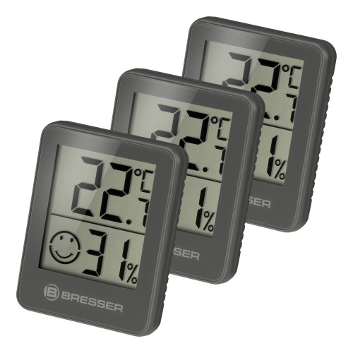 Термометр-гигрометр Bresser Temeo Hygro Indicator (3шт) Grey (7000010QT5000)