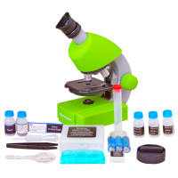 Микроскоп Bresser Junior 40x-640x Green с набором для опытов и адаптером для смартфона (8851300B4K000)