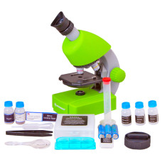 Микроскоп Bresser Junior 40x-640x Green с набором для опытов и адаптером для смартфона (8851300B4K000)
