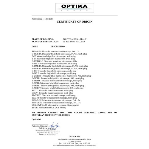 Микроскоп Optika B-293LD1 100x-1000x Trino Fluorescence