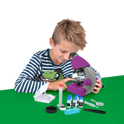 Микроскоп Bresser Junior 40x-640x Purple с набором для опытов и адаптером для смартфона(8851300GSF000)