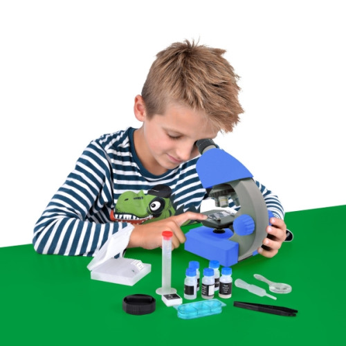 Микроскоп Bresser Junior 40x-640x Blue с набором для опытов и адаптером для смартфона (8851300WXH000)