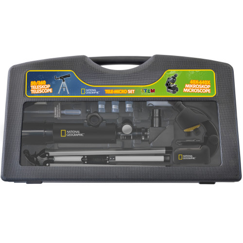Микроскоп National Geographic Junior 40x-640x + Телескоп 50/360 (с кейсом)