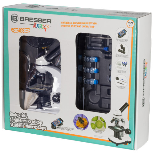 Микроскоп Bresser Biolux SEL 40x-1600x смартфон-адаптер + кейс (8855610GYE000)