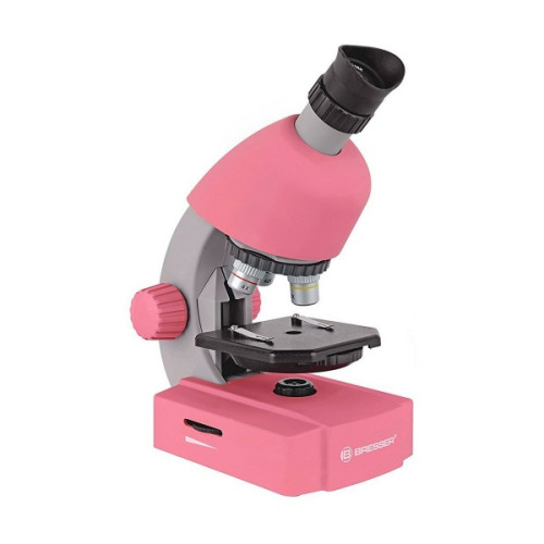Микроскоп Bresser Junior 40x-640x Pink с набором для опытов и адаптером для смартфона (8851300E8G)