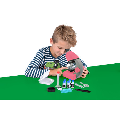 Микроскоп Bresser Junior 40x-640x Pink с набором для опытов и адаптером для смартфона (8851300E8G)