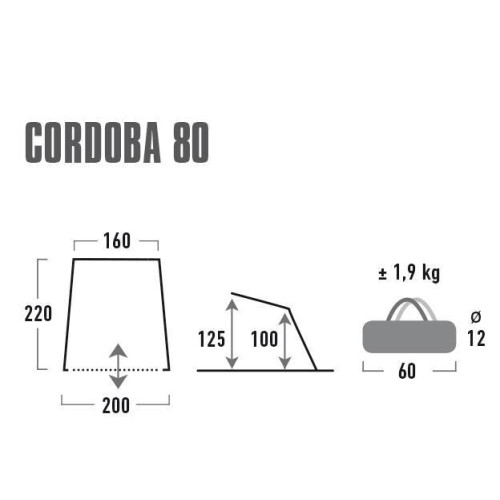 Палатка High Peak Cordoba 80 Aluminium/Dark Grey (10137)