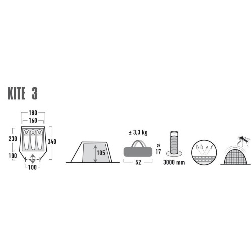 Намет High Peak Kite 3 Pesto/Red (10189) Намет High Peak Kite 3 Pesto/Red (10189)