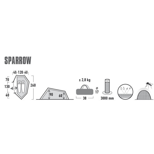 Палатка High Peak Sparrow 2 Pesto/Red (10186)