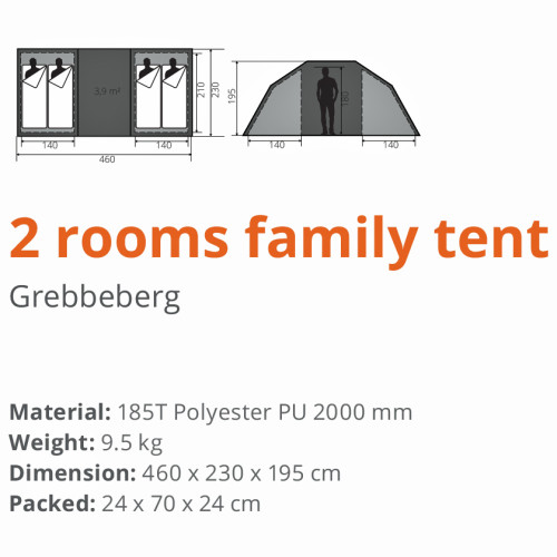Палатка Dutch Mountains Grebbeberg 4 Grey