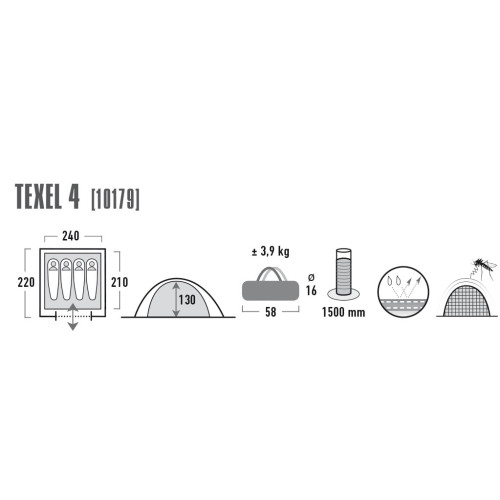 Палатка High Peak Texel 4 Blue/Grey (10179)