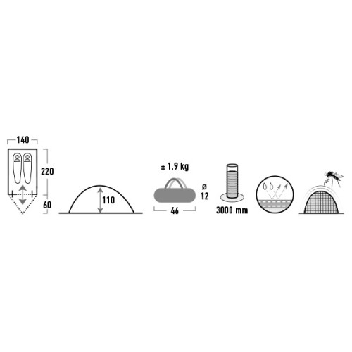 Палатка High Peak Kingfisher 2 LW Pesto/Red (10339) Палатка High Peak Kingfisher 2 LW Pesto/Red (10339)