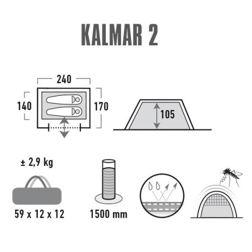 Палатка High Peak Kalmar 2 Blue/Grey (10302)