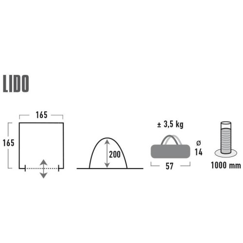 Палатка High Peak Lido Light Grey/Dark Grey/Blue (14012)