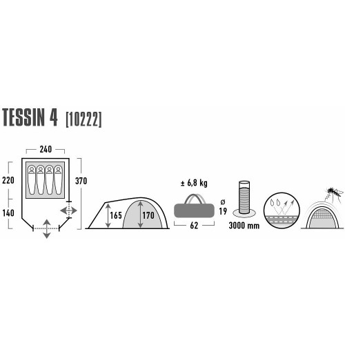 Палатка High Peak Tessin 4 Dark Grey/Red (10222) Палатка High Peak Tessin 4 Dark Grey/Red (10222)