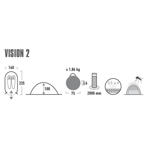 Палатка High Peak Vision 2 Black (10280)