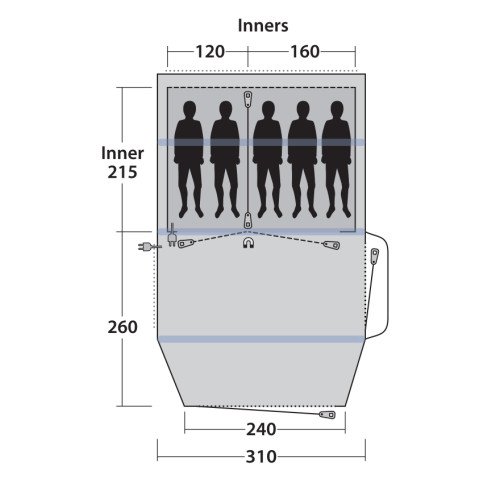 Палатка Outwell Rosedale 5PA Green (111179) Палатка Outwell Rosedale 5PA Green (111179)