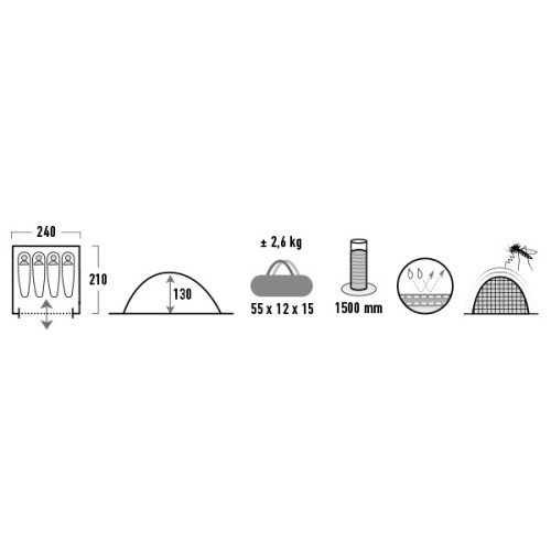 Палатка High Peak Monodome XL 4 Blue/Grey (10164)