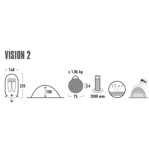 Палатка High Peak Vision 2 Green (10108)