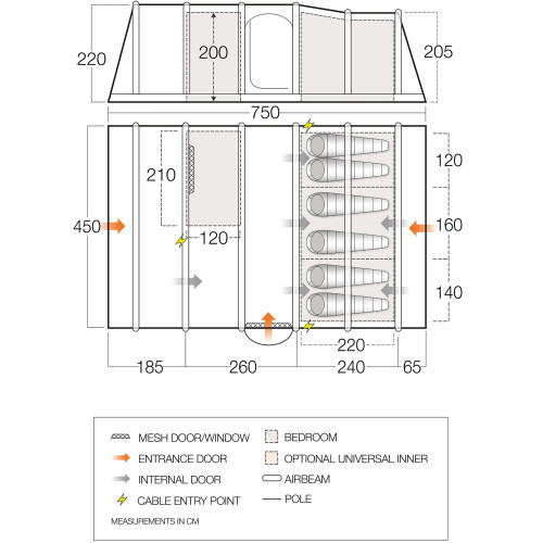Палатка Vango Valencia II Air 650XL Sky Blue (TEQVALEAIS0DTIQ)