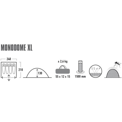 Палатка High Peak Monodome XL 4 Black (10310)