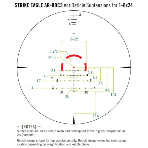 Прицел оптический Vortex Strike Eagle 1-8x24 (AR-BDC3 IR) (SE-1824-2)