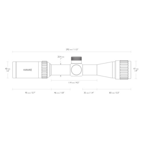 Прицел оптический Hawke Vantage 2-7x32 AO (Mil Dot)