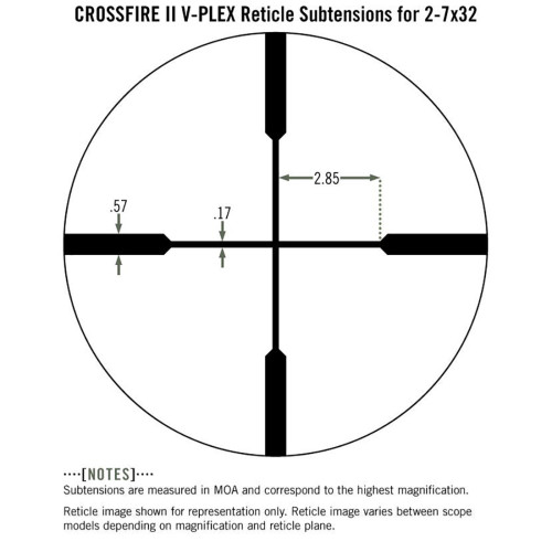 Прицел оптический Vortex Crossfire II 2-7x32 Rimfire V-Plex MOA (CF2-31001R)