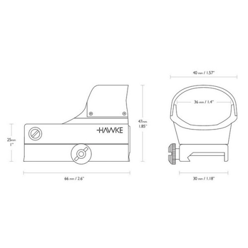 Прицел коллиматорный Hawke RD1x WP Digital Control Wide View (Weaver) Refurbished